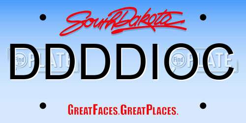 DDDDIOC South Dakota License Plate