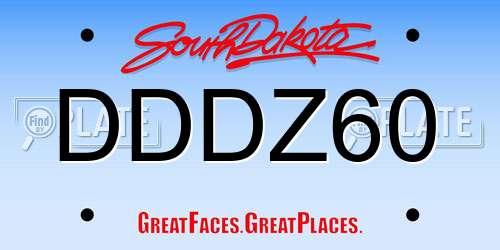 DDDZ60 South Dakota License Plate