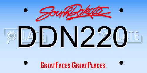 DDN220 South Dakota License Plate