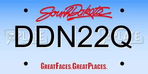 DDN22Q South Dakota License Plate