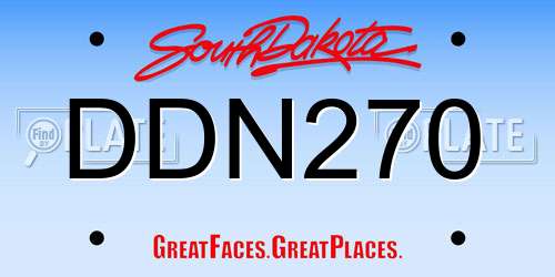 DDN270 South Dakota License Plate