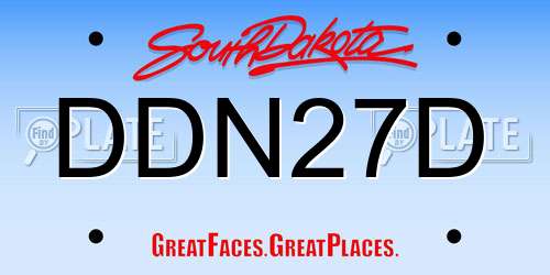 DDN27D South Dakota License Plate
