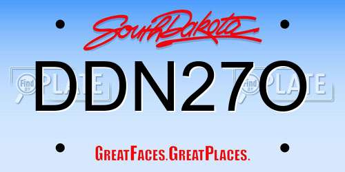 DDN27O South Dakota License Plate