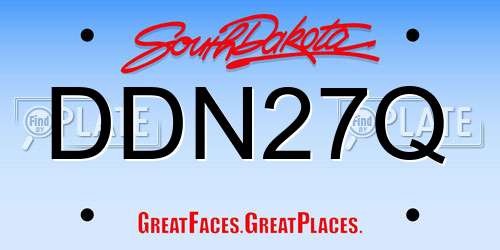 DDN27Q South Dakota License Plate