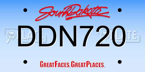 DDN720 South Dakota License Plate