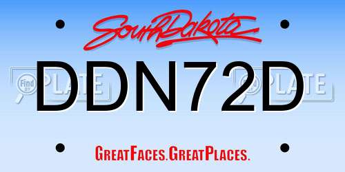 DDN72D South Dakota License Plate