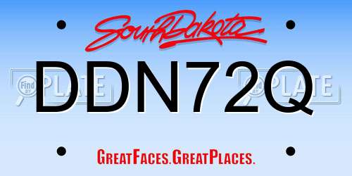 DDN72Q South Dakota License Plate