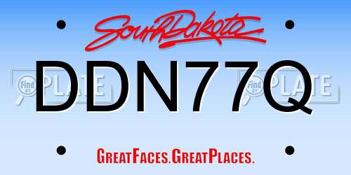 DDN77Q South Dakota License Plate