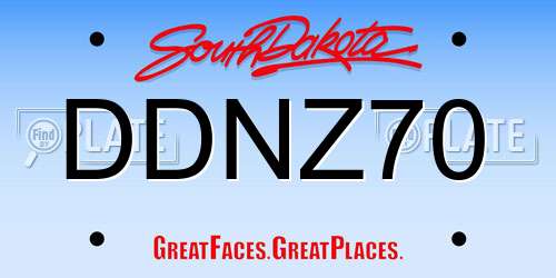 DDNZ70 South Dakota License Plate
