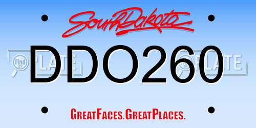 DDO260 South Dakota License Plate