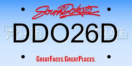 DDO26D South Dakota License Plate