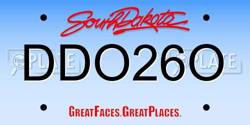 DDO26O South Dakota License Plate