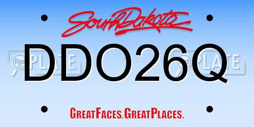 DDO26Q South Dakota License Plate