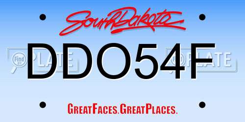 DDO54F South Dakota License Plate
