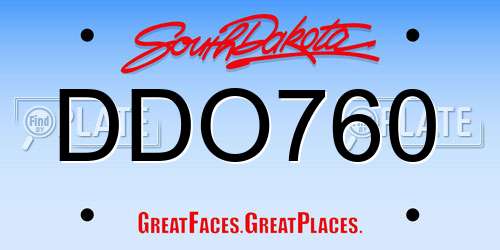 DDO760 South Dakota License Plate