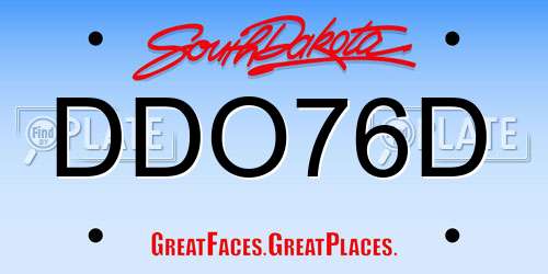 DDO76D South Dakota License Plate