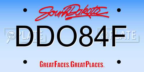 DDO84F South Dakota License Plate
