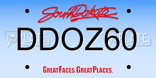 DDOZ60 South Dakota License Plate