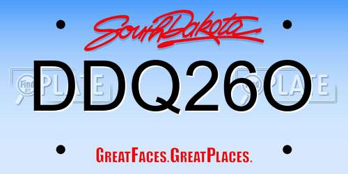 DDQ26O South Dakota License Plate