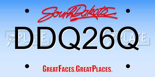 DDQ26Q South Dakota License Plate