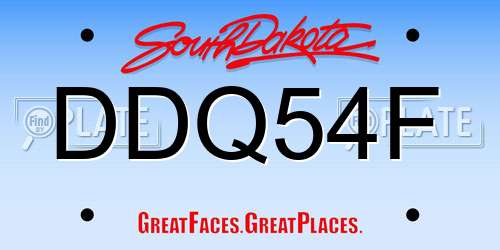 DDQ54F South Dakota License Plate