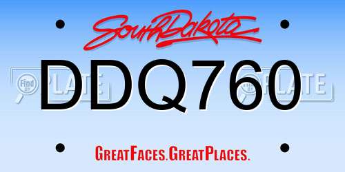 DDQ760 South Dakota License Plate