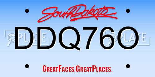 DDQ76O South Dakota License Plate
