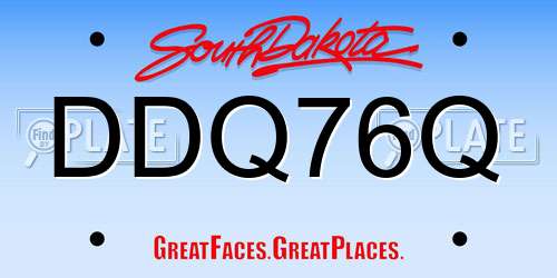 DDQ76Q South Dakota License Plate
