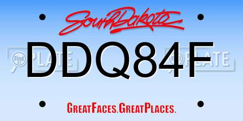 DDQ84F South Dakota License Plate