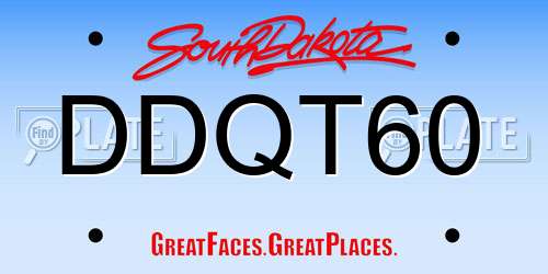 DDQT60 South Dakota License Plate