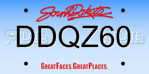 DDQZ60 South Dakota License Plate