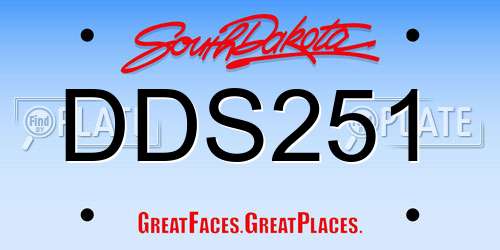 DDS251 South Dakota License Plate
