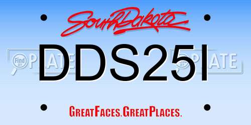 DDS25I South Dakota License Plate