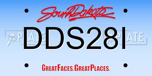 DDS28I South Dakota License Plate