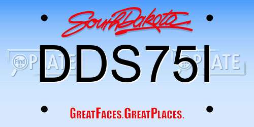 DDS75I South Dakota License Plate