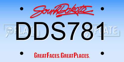 DDS781 South Dakota License Plate