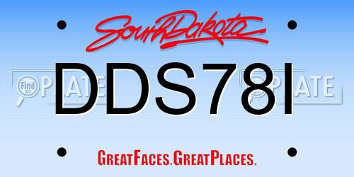DDS78I South Dakota License Plate
