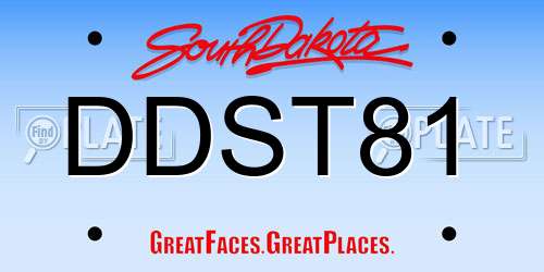 DDST81 South Dakota License Plate