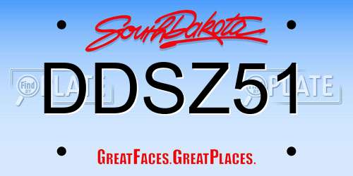 DDSZ51 South Dakota License Plate