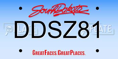 DDSZ81 South Dakota License Plate