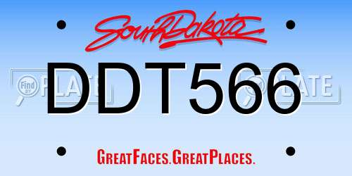 DDT566 South Dakota License Plate
