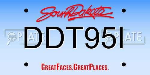 DDT95I South Dakota License Plate