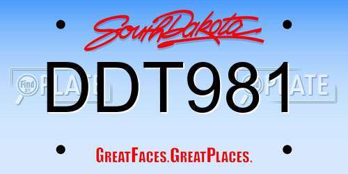 DDT981 South Dakota License Plate