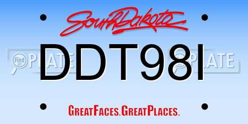 DDT98I South Dakota License Plate