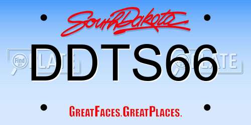 DDTS66 South Dakota License Plate