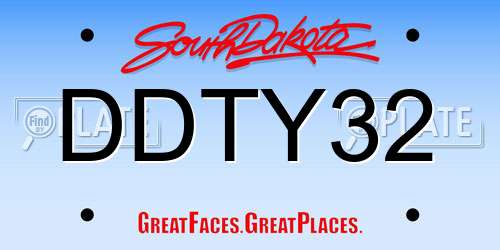 DDTY32 South Dakota License Plate