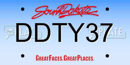 DDTY37 South Dakota License Plate