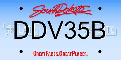 DDV35B South Dakota License Plate