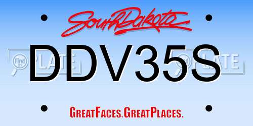 DDV35S South Dakota License Plate