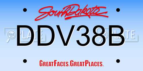 DDV38B South Dakota License Plate